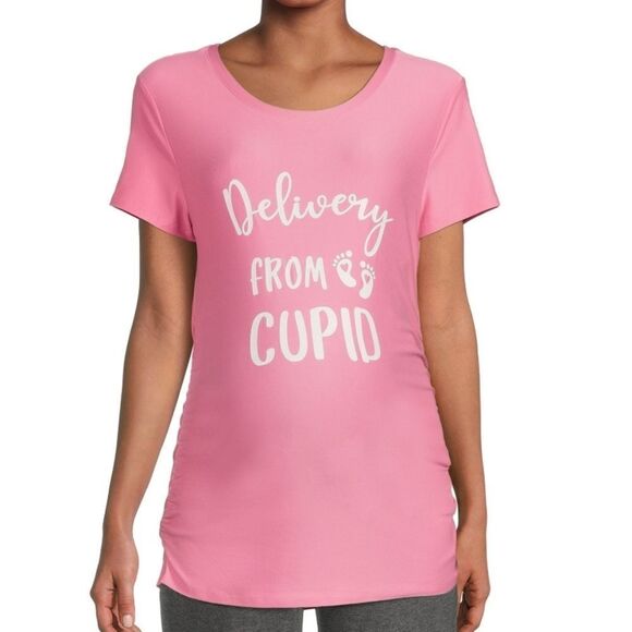 NEW MATERNITY "Delivery From Cupid" Graphic T-Shirt size M and L - Picture 1 of 6